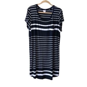 Merona Black and White Striped Dress XXL